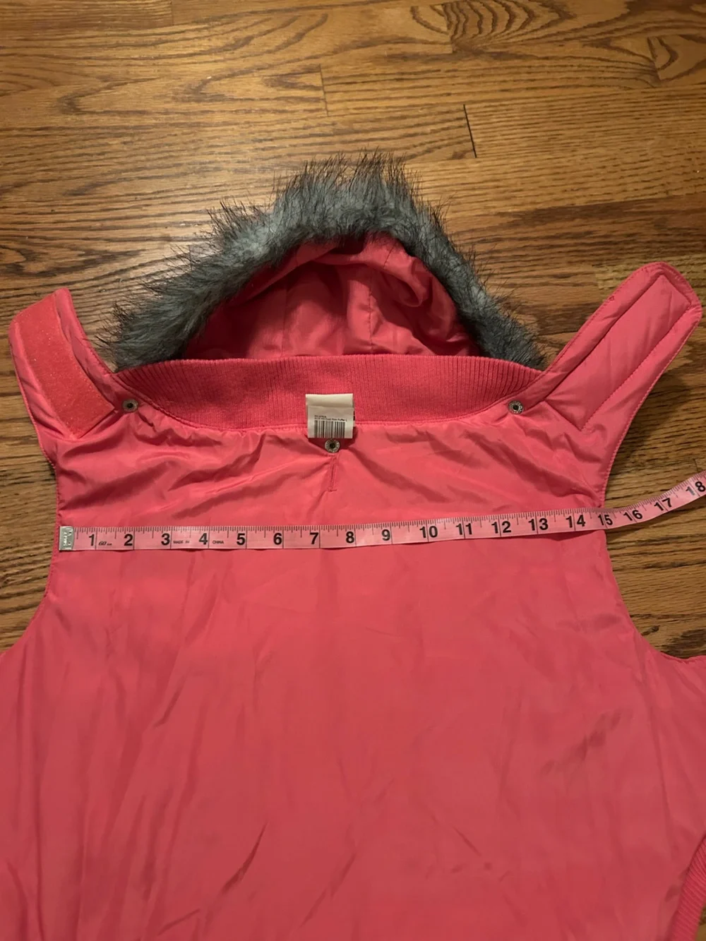 Martha Stewart Pets Dogs Sz L Quilted Pink Hooded Jacket W/ Faux Fur Trim